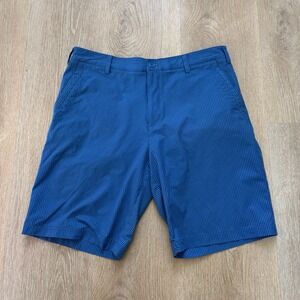 Adidas Climalite Blue Striped Performance Golf Shorts Mens Size 34